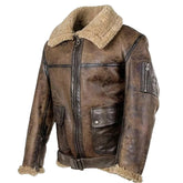 Aviator Brown Leather Sheepskin B6 Shearling Jacket